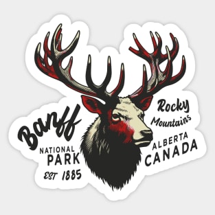 Banff National Park Rocky Mountains wapiti Sticker